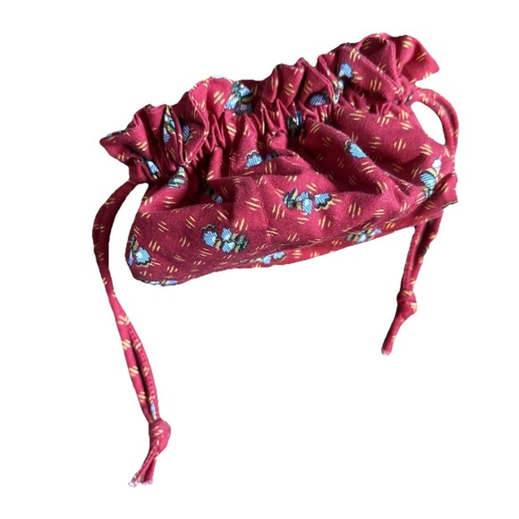 Vera Bradley Provincial Red Jewelry Drawstring Pouch Retired 8 Pockets Rare EUC - Picture 3 of 6